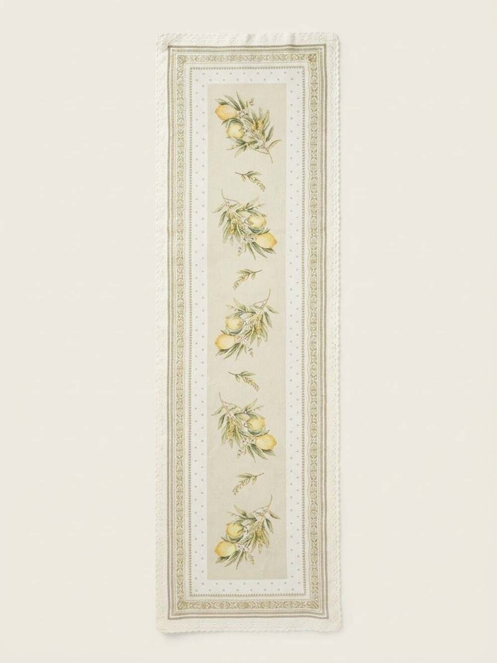 La Jolie France Menton Jacquard Lemon Table Runner